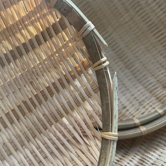 6 Nesting Brown Rounded Woven Wicker Rattan Basket Vegetable Fruit Boho Country - Picture 15 of 15